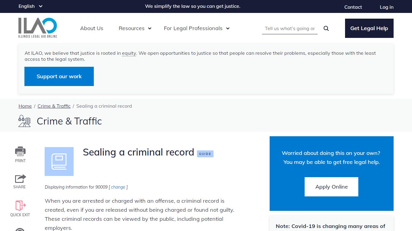 Sealing a criminal record | Illinois Legal Aid Online